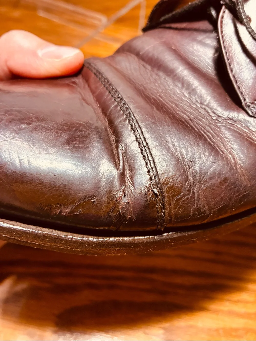 Y2K VTG Johnston & Murphy ITALY MADE Cap Toe Oxford Shoes Burgundy Men’s Size 9